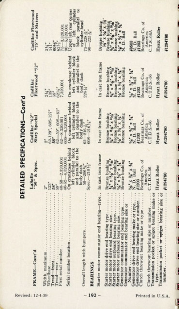 1940 Cadillac LaSalle Data Book Page 25